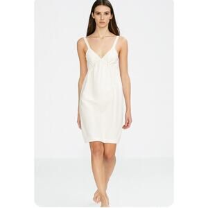 James Perse Summer White Linen/Cotton Blend Baby Doll Dress Beachy vacation 4